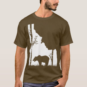 T-shirt Chasse à l'ours grizzli Brown - Idaho carte Hunter