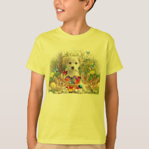 T-shirt Chasse à oeuf de pâques de chiot de labrador