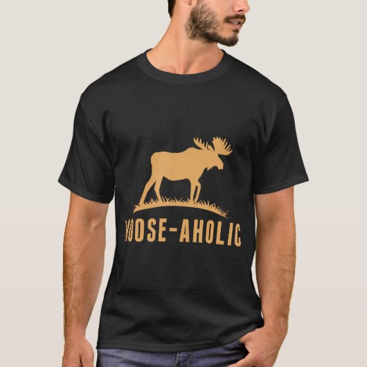 T-shirt Chasse amusante Graphique Moose-Aholic Femmes Homm (Devant)
