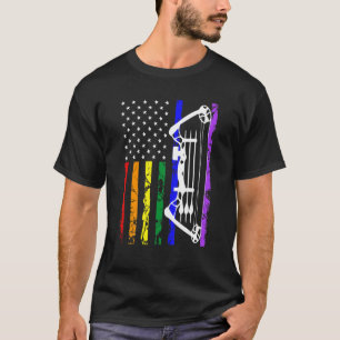 T-shirt Chasse Archer Drapeau Américain Bowhunting Lgbt Hu
