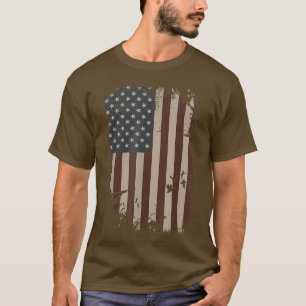 T-shirt Chasse au canard Drapeau américain Chasseur Vintag