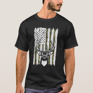 T-shirt Chasse au cerf buck à queue blanche camouflage amé
