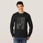 T-shirt Chasse au cerf Chasseur de Whitetail Drapeau améri (Devant entier)