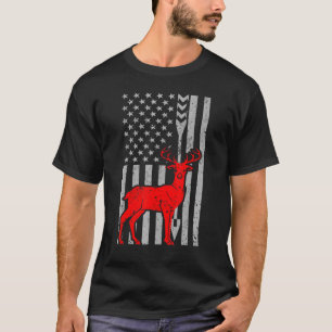 T-shirt Chasse Au Cerf Fusil American Flag Archery Pour Ch
