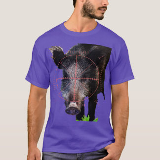 T-shirt Chasse Au Cochon Sauvage Boar En Vue Vector Art 1