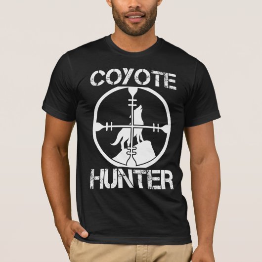 T-shirt Chasse au coyote Chasseur d'animaux sauvages Yote  (Devant)