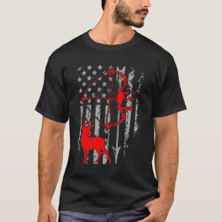 T-shirt Chasse Au Drapeau Américain Pour Chasseurs D'Arrow