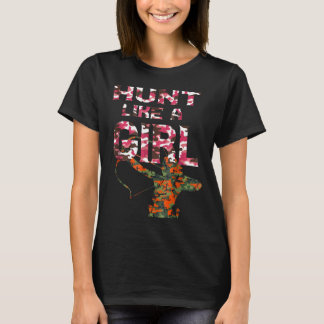 T-shirt Chasse Aux Camos Rose Comme Une Fille - Chasse Aux