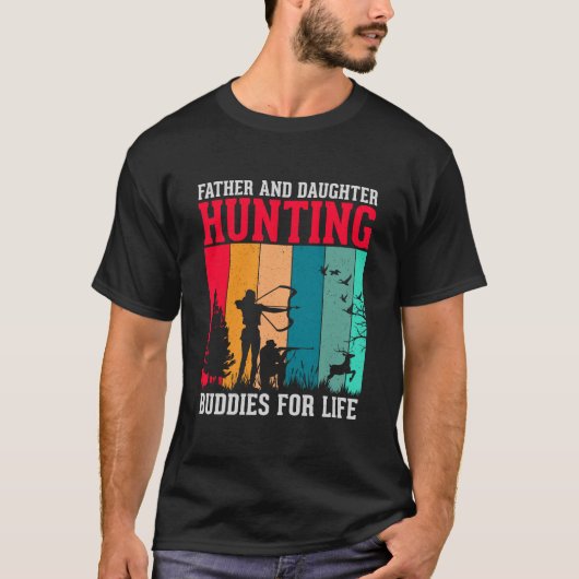T-shirt Chasse aux cerfs père et fille (Devant)