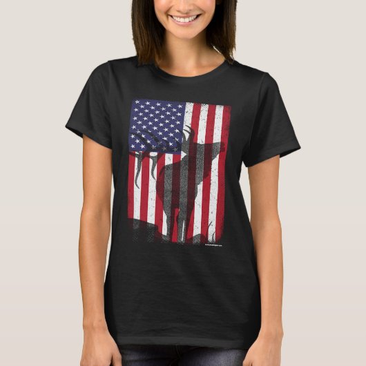 T-shirt Chasse aux élans Bugling Bull US Drapeau American (Devant)
