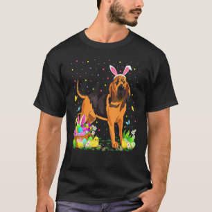 T-shirt Chasse aux oeufs de lapin de chien de sanglant Cha