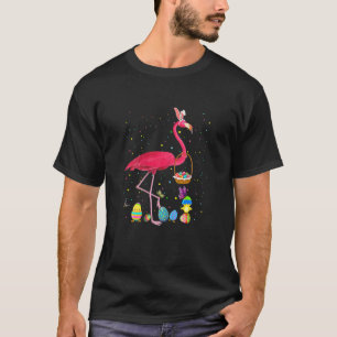 T-shirt Chasse aux oeufs de lapin de Flamant rose de femme