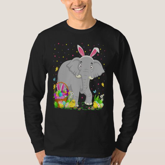 T-shirt Chasse aux oeufs de lapin de Pâques Eléphant indie (Devant)