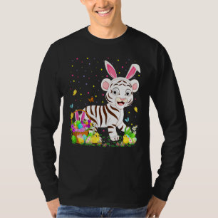 T-shirt Chasse aux oeufs de lapin de Pâques Tigre blanc Di