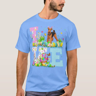 T-shirt Chasse aux oeufs de Pâques Amour Airedale Chien Te