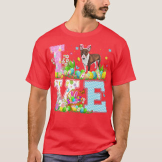 T-shirt Chasse aux oeufs de Pâques Amour Bull Terrier Chie