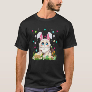 T-shirt Chasse aux œufs de Pâques au chat Ragdoll Lapin Or
