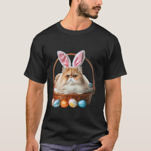 T-shirt Chasse aux œufs de Pâques avec un chat persan mign