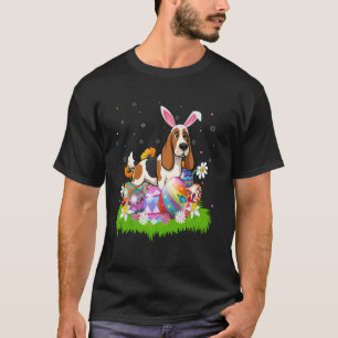 T-shirt Chasse aux œufs de Pâques Chien Basset Hound Lapin