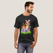 T-shirt Chasse aux œufs de Pâques de chien Oreille de lapi (Devant entier)