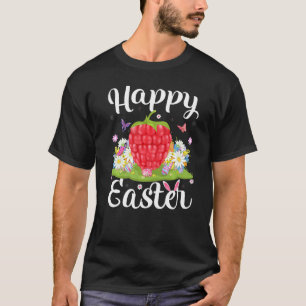 T-shirt Chasse aux oeufs de Pâques de framboise Fleur de f