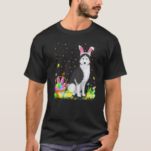 T-shirt Chasse aux œufs de Pâques drôle de chien Husky sib