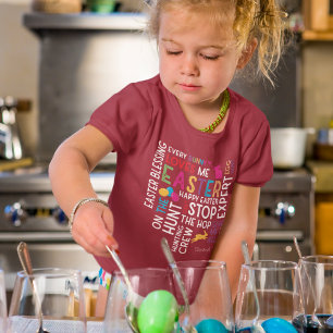 T-shirt Chasse aux oeufs de Pâques Mot Cloud avec le nom d