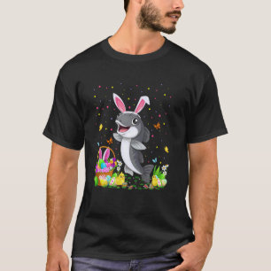 T-shirt Chasse aux œufs de Pâques Poisson-chat Lapin Oreil