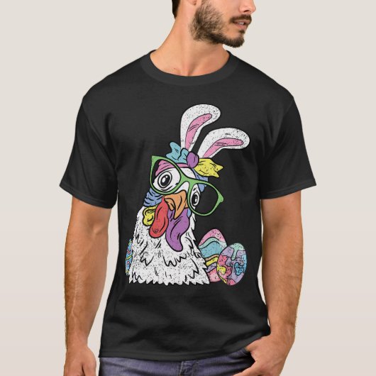 T-shirt Chasse aux oeufs de poulets Chasse aux lapins de P (Devant)