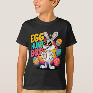 T-shirt Chasse aux œufs lapin drôle patron rétro