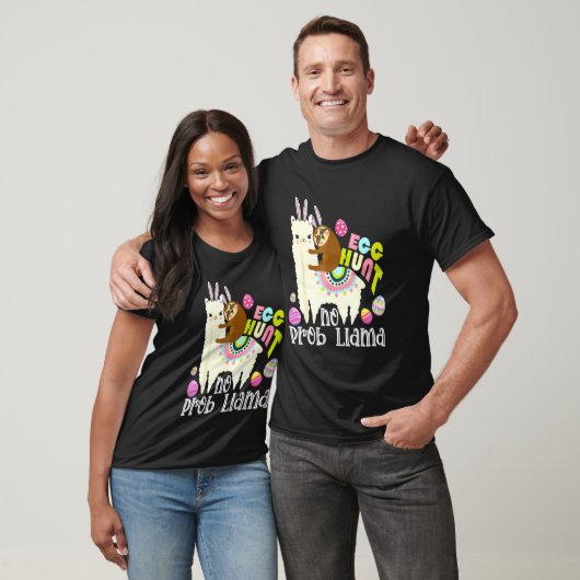 T-shirt Chasse Aux Oeufs Pas De Prob Llama Bunny Parking R (Unisexe)