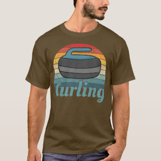 T-shirt Chasse-bâton de curling tireur rétro vintage