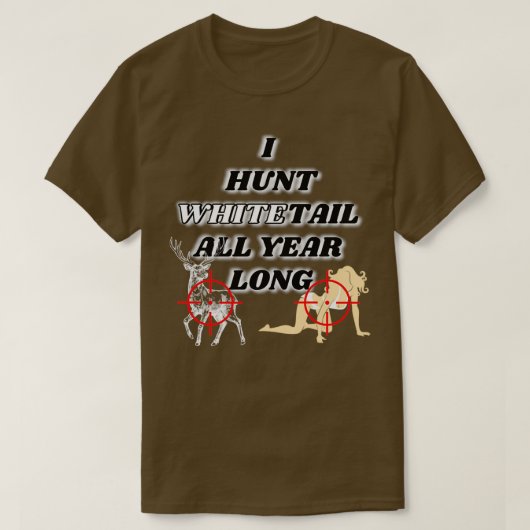 T-shirt Chasse blanche toute l'année (Design devant)