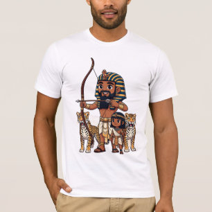 T-shirt Chasse dans l'Égypte antique avec des léopards