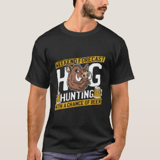 T-shirt Chasse de bière de chasseur Faune Chasse de porc s