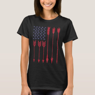 T-shirt Chasse De Bow Drapeau Vintage Américain Et Flèches