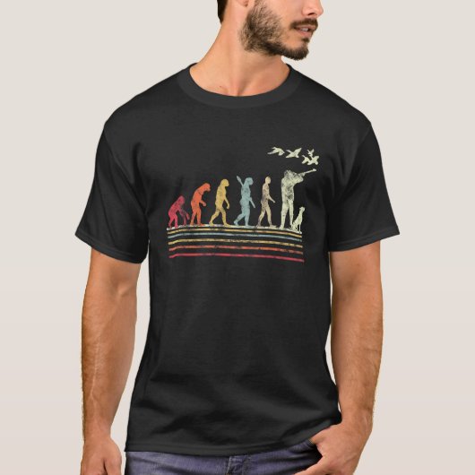T-shirt Chasse de canard évolution cadeau de style rétro p (Devant)