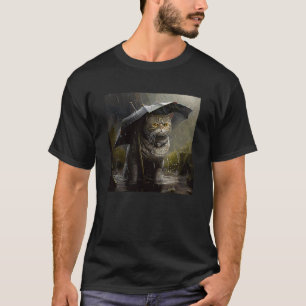 T-shirt Chasse de chat sous la pluie
