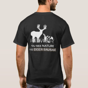 T-shirt Chasse Drôle Saucisse De Cerf