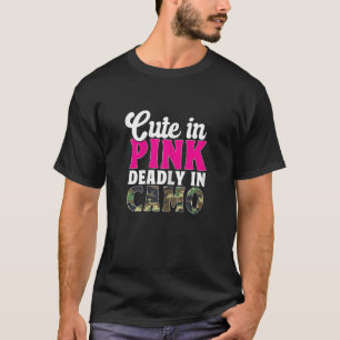 T-shirt Chasse Femme Chasse Cute En Rose Mortel Dans La Ch