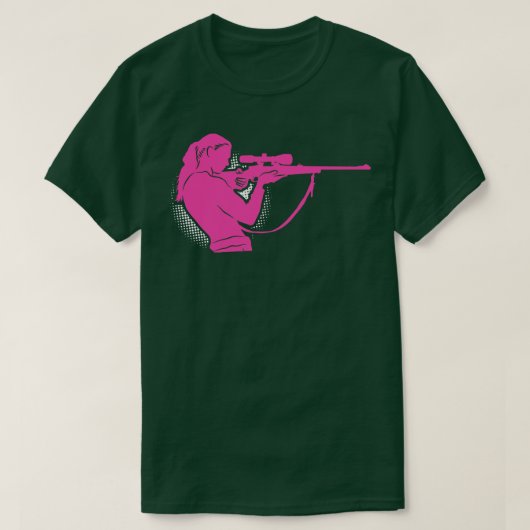 T-shirt Chasse Fille Tir Filles Tirer Feu Chasseur Pro (Design devant)