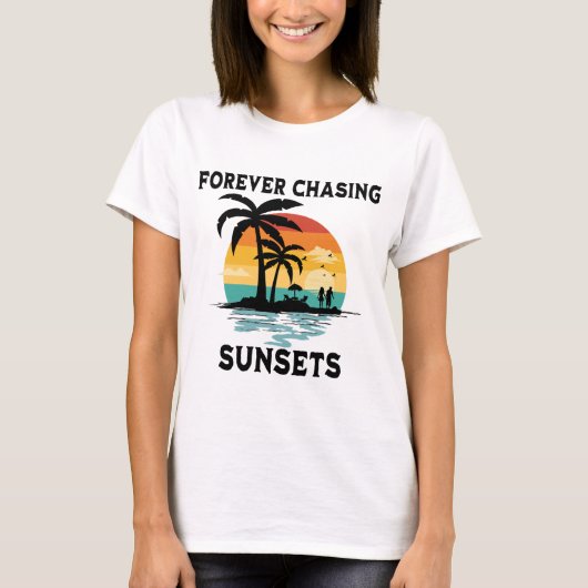 T-shirt Chasse Forever Sunsets Beach Lover (Devant)