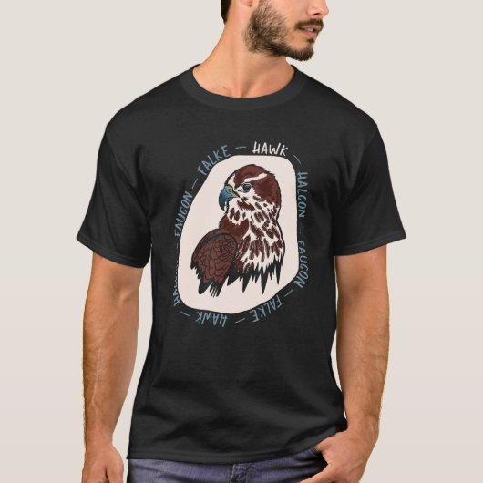 T-shirt Chasse Oiseau Et Prédateur Haucon Faucon Falke Haw (Devant)