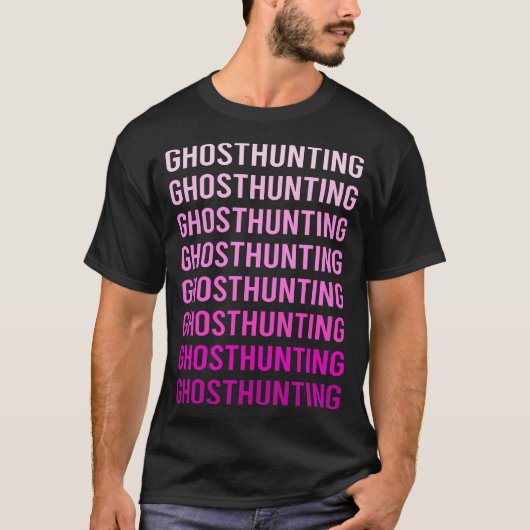 T-shirt Chasse paranormale de texte rose (Devant)
