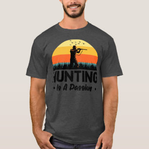 T-shirt Chasse Passion Chasseur Retro Sun