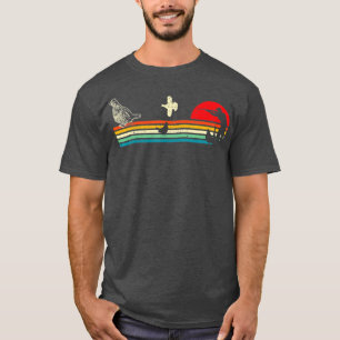 T-shirt Chasse Ruffed Grouse oiseau Retro coucher de solei