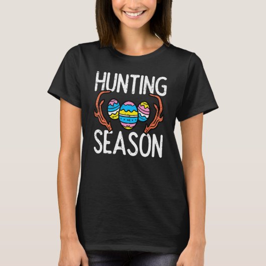 T-shirt Chasse Saison OEufs Antler Funny OEuf de Pâques Ch (Devant)