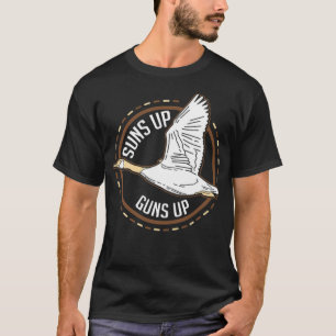 T-shirt Chasse Suns Up Guns Up Canard Gun Fly Bird a