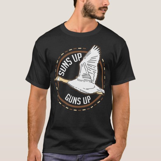 T-shirt Chasse Suns Up Guns Up Canard Gun Fly Bird a (Devant)
