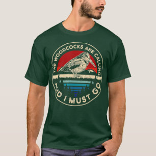 T-shirt Chasse Woodcock oiseau Retro appels téléphoniques 